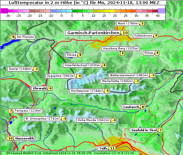 Temperatur, 18. 11. 2024