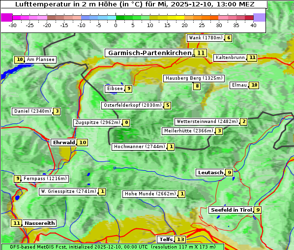 Temperatur, 10. 12. 2025