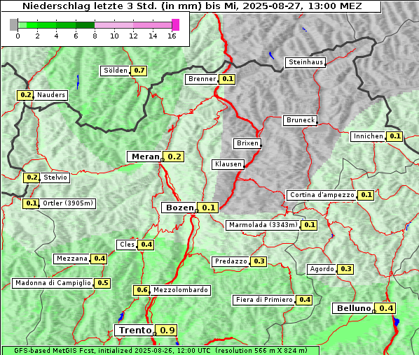 Niederschlag, 27. 8. 2025