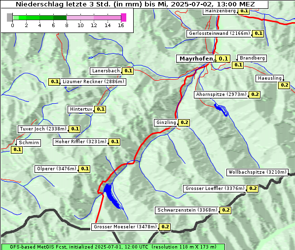 Niederschlag, 2. 7. 2025
