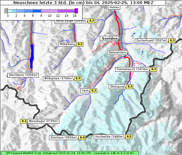 Neuschnee, 25. 2. 2025