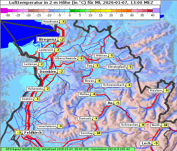 Temperatur, 7. 1. 2026