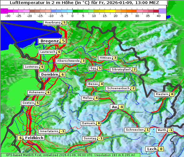 Temperatur, 9. 1. 2026