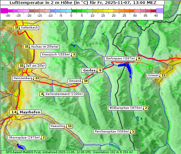 Temperatur, 7. 11. 2025