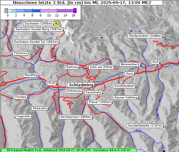 Neuschnee, 17. 9. 2025