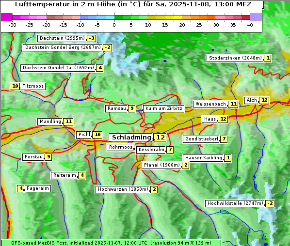 Temperatur, 8. 11. 2025