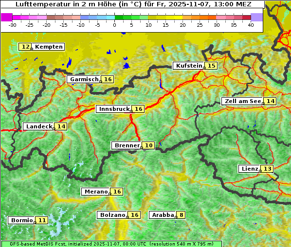 Temperatur, 7. 11. 2025