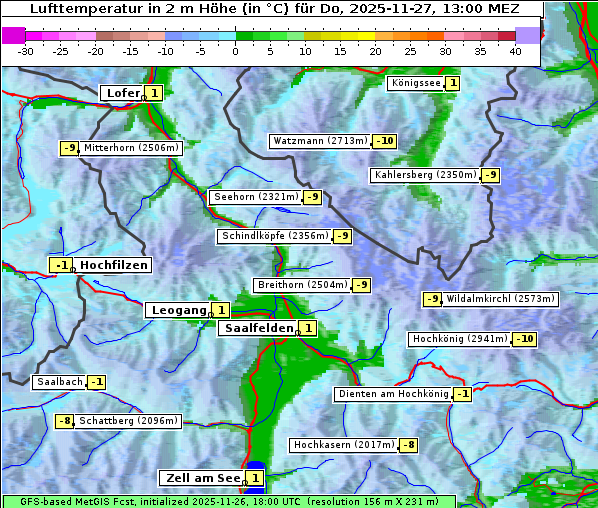 Temperatur, 27. 11. 2025