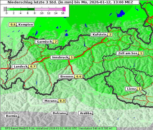 Niederschlag, 12. 1. 2026