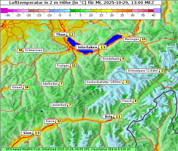 Temperatur, 29. 10. 2025
