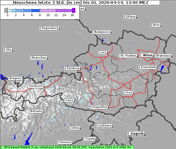 Neuschnee, 14. 4. 2026