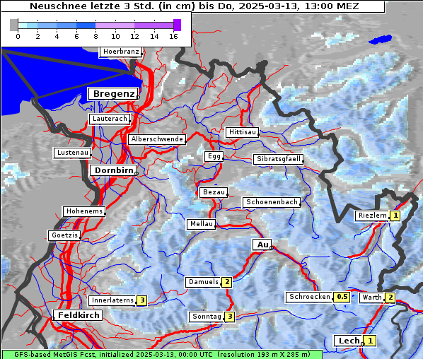 Neuschnee, 13. 3. 2025