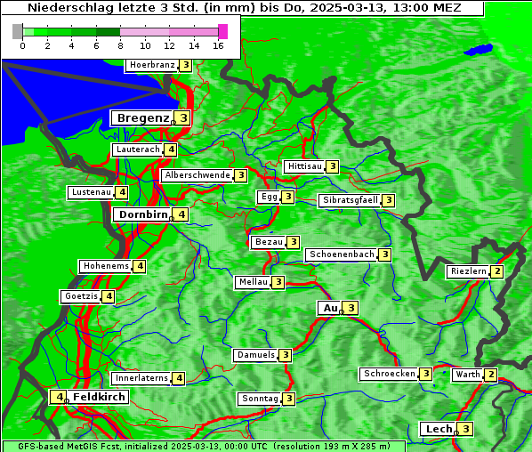 Niederschlag, 13. 3. 2025