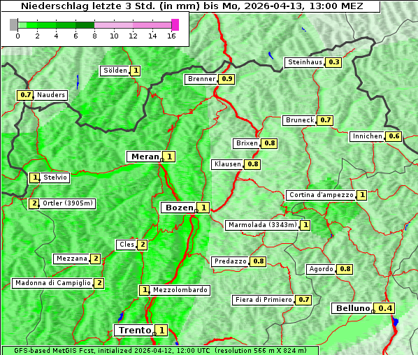 Niederschlag, 13. 4. 2026