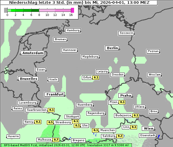 Niederschlag, 1. 4. 2026