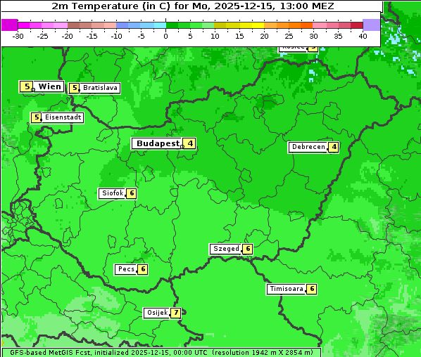Temperatur, 15. 12. 2025