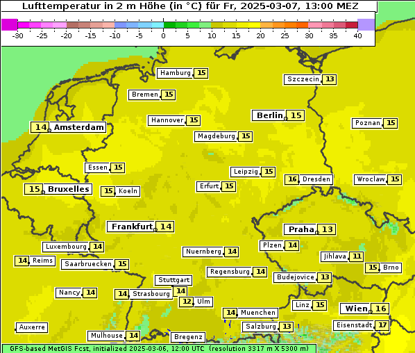 Temperatur, 7. 3. 2025