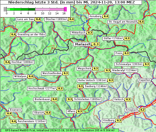 Niederschlag, 20. 11. 2024