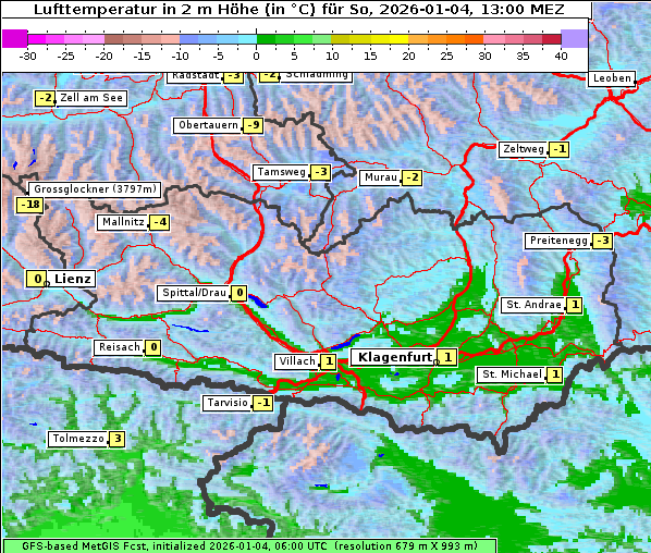 Temperatur, 4. 1. 2026