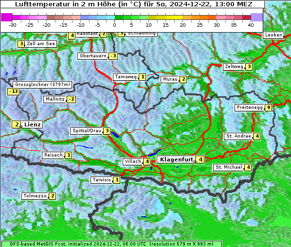 Temperatur, 22. 12. 2024