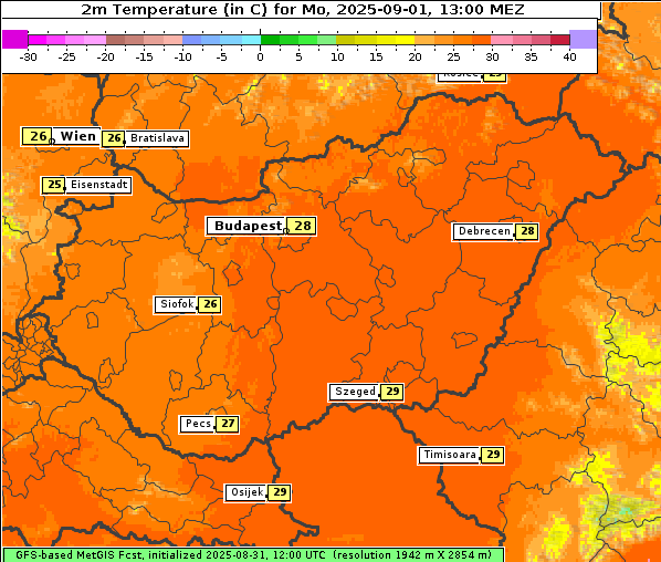 Temperatur, 1. 9. 2025