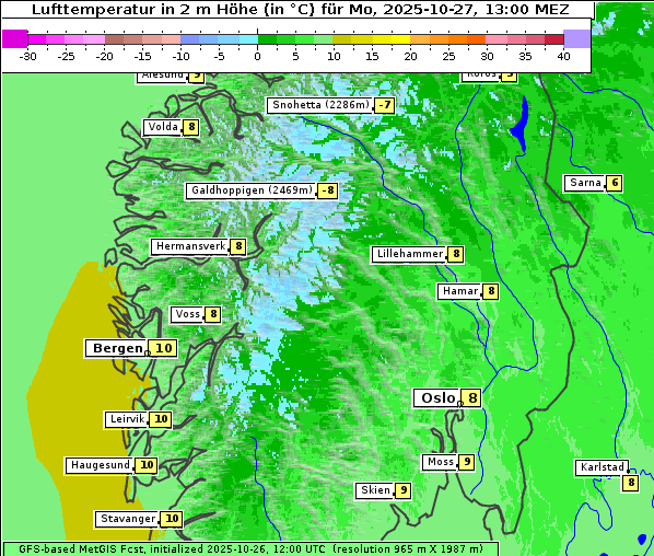 Temperatur, 27. 10. 2025