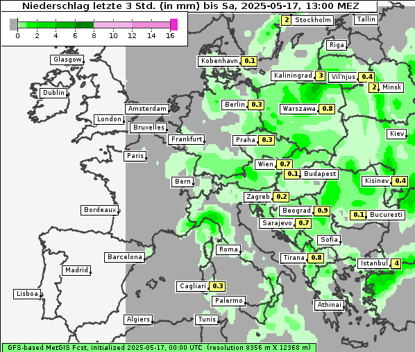 Niederschlag, 17. 5. 2025