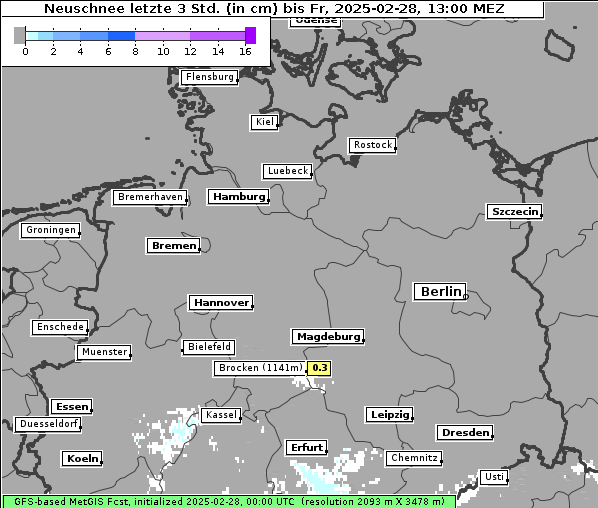 Neuschnee, 28. 2. 2025