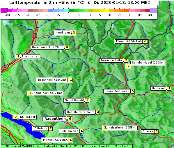 Temperatur, 13. 1. 2026
