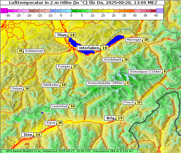 Temperatur, 28. 8. 2025
