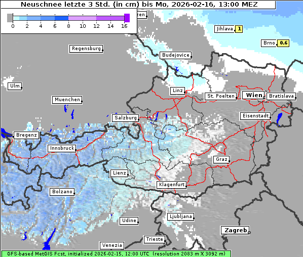 Neuschnee, 16. 2. 2026