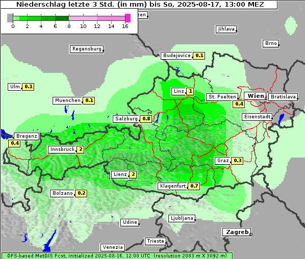 Niederschlag, 17. 8. 2025