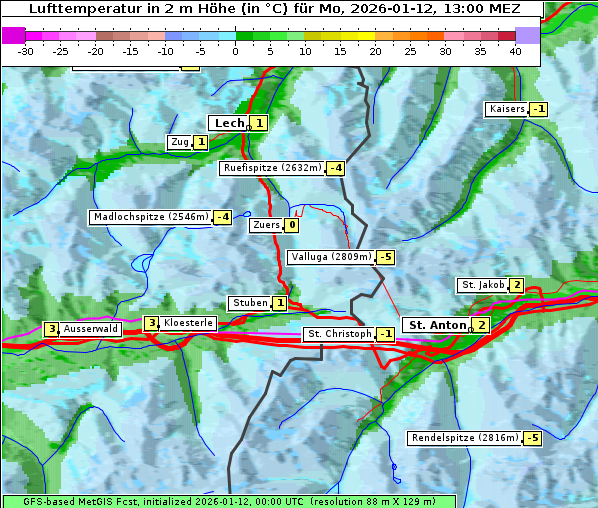 Temperatur, 12. 1. 2026