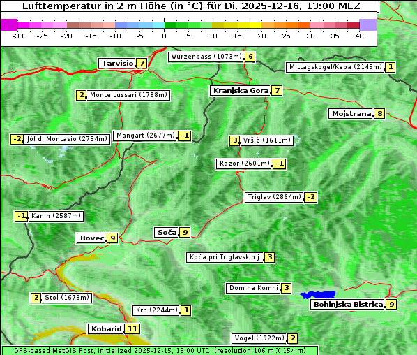 Temperatur, 16. 12. 2025