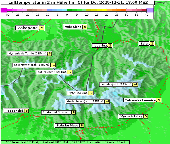 Temperatur, 11. 12. 2025