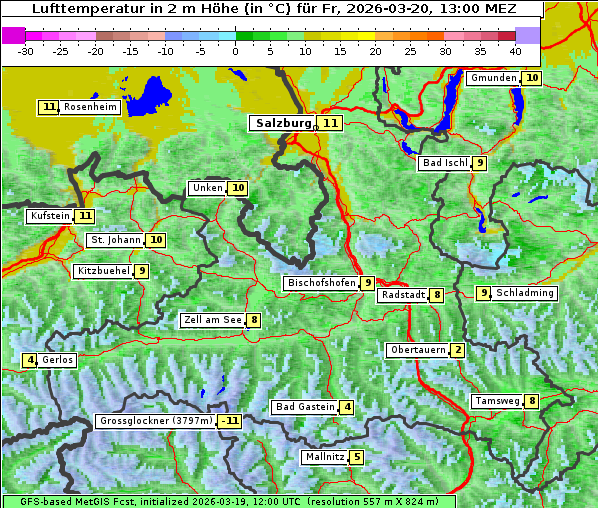 Temperatur, 20. 3. 2026