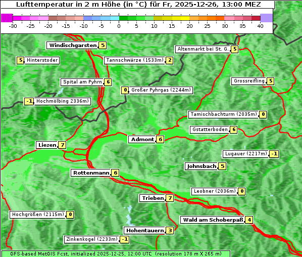 Temperatur, 26. 12. 2025
