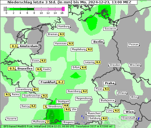 Niederschlag, 23. 12. 2024