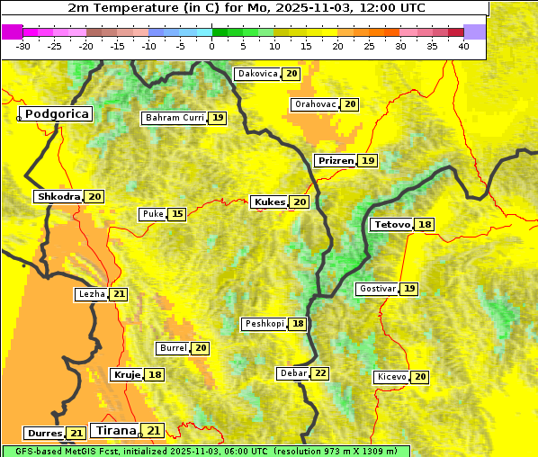 Temperatur, 3. 11. 2025