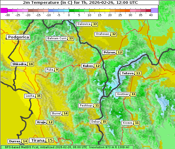 Temperatur, 26. 2. 2026