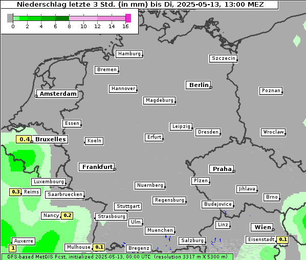 Niederschlag, 13. 5. 2025
