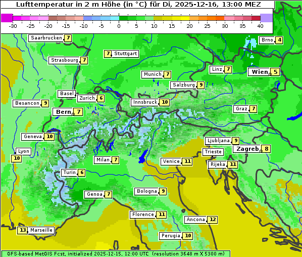 Temperatur, 16. 12. 2025