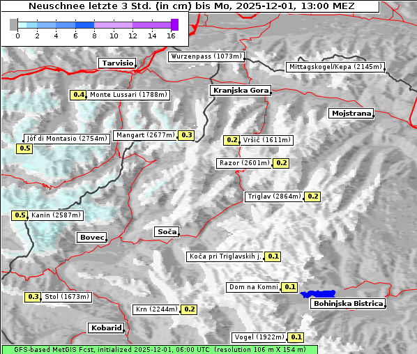 Neuschnee, 1. 12. 2025