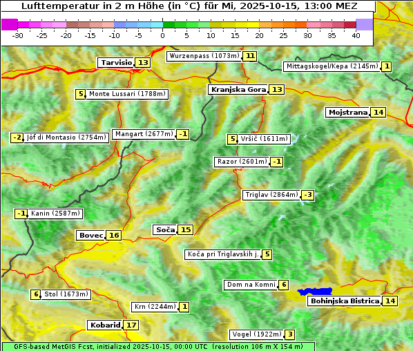 Temperatur, 15. 10. 2025