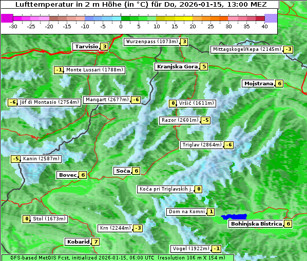 Temperatur, 15. 1. 2026