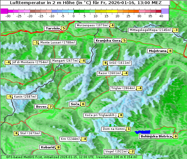 Temperatur, 16. 1. 2026
