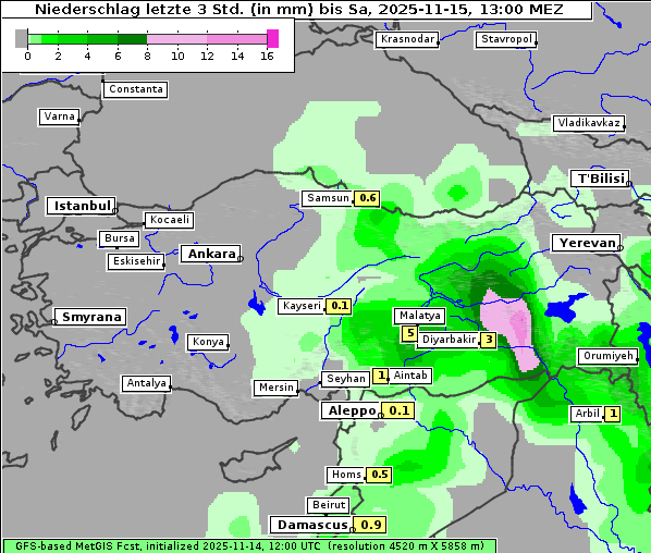 Niederschlag, 15. 11. 2025