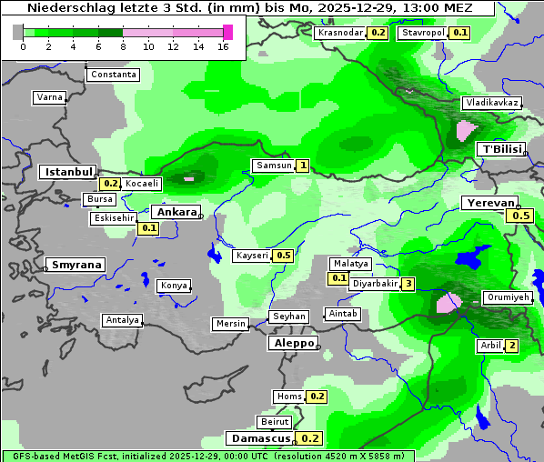 Niederschlag, 29. 12. 2025