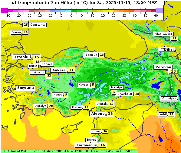 Temperatur, 15. 11. 2025