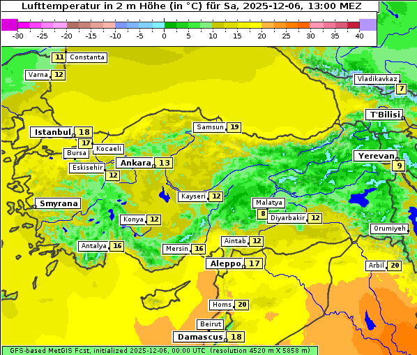 Temperatur, 6. 12. 2025